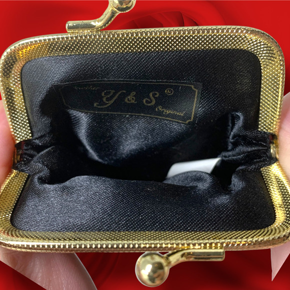 Vintage Black Metal Mesh Cigarette Glasses Case Coin Purse Kisslock Gold Frame - Picture 3 of 6